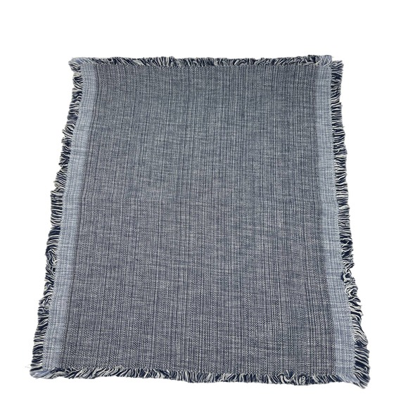 JABARA The Cottages Napkins Woven Cotton Navy Blue and White 14 x 14 Set of 3 - Picture 4 of 6